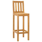 Barhocker 2 pcs Braun Massivholz Teak
