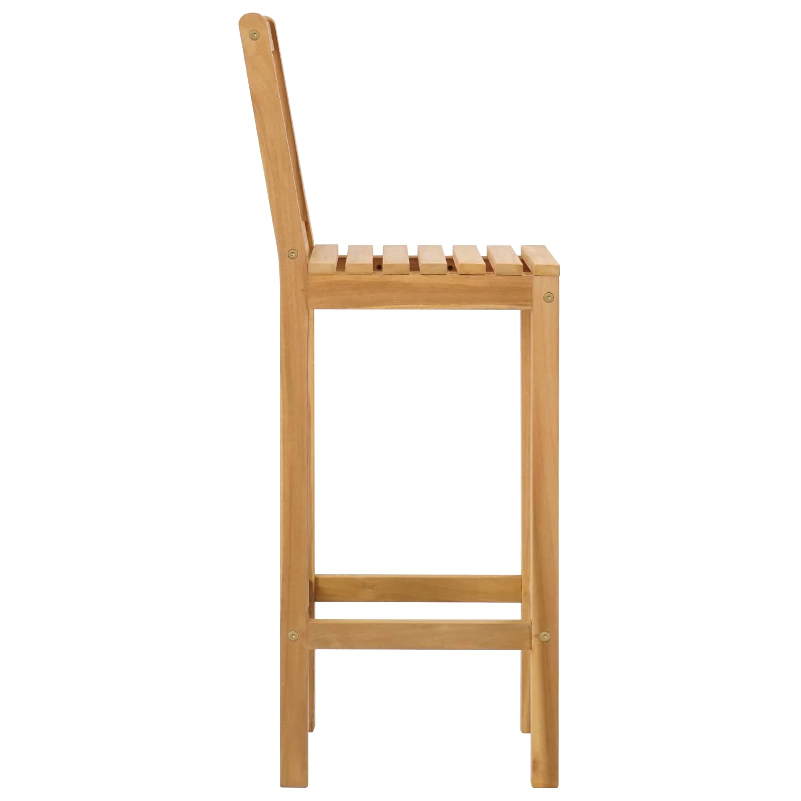 Barhocker 2 pcs Braun Massivholz Teak