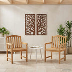Handgeschnitzter Rosenstuhl 2 Stück Natur 58 x 60 x 90 cm