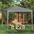 Party-Zelt 250 x 250 x 240 cm Hellgrau PE und Stahl