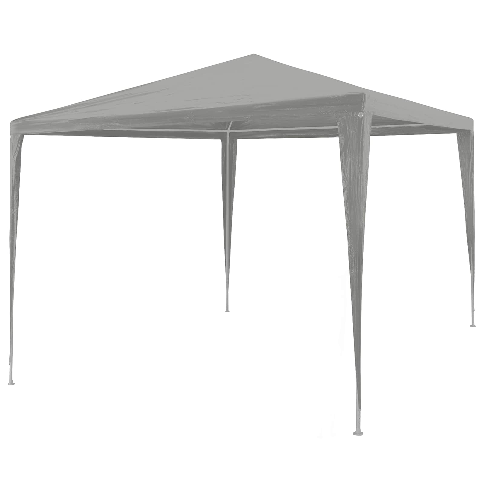 Partyzelt Hellgrau 300 x 300 x 255 cm PE und Stahl