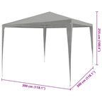Partyzelt Hellgrau 300 x 300 x 255 cm PE und Stahl