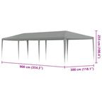 Partyzelt Hellgrau 900 x 300 x 255 cm PE und Stahl