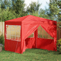 Party-Zelt Rot 250 x 250 x 240 cm PE und Stahl