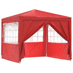 Party-Zelt Rot 250 x 250 x 240 cm PE und Stahl