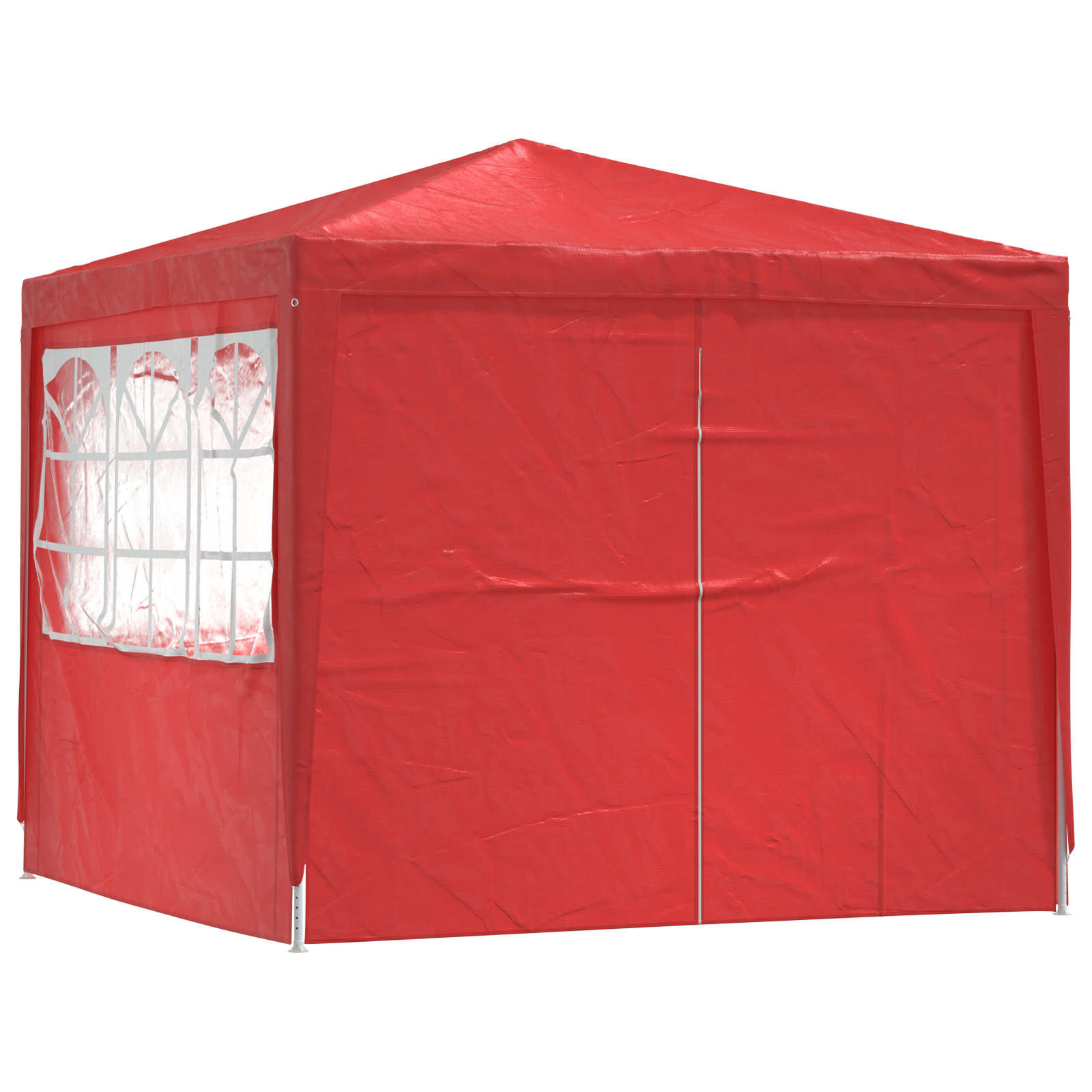 Party-Zelt Rot 250 x 250 x 240 cm PE und Stahl