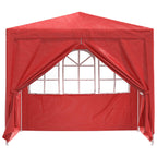 Party-Zelt Rot 250 x 250 x 240 cm PE und Stahl