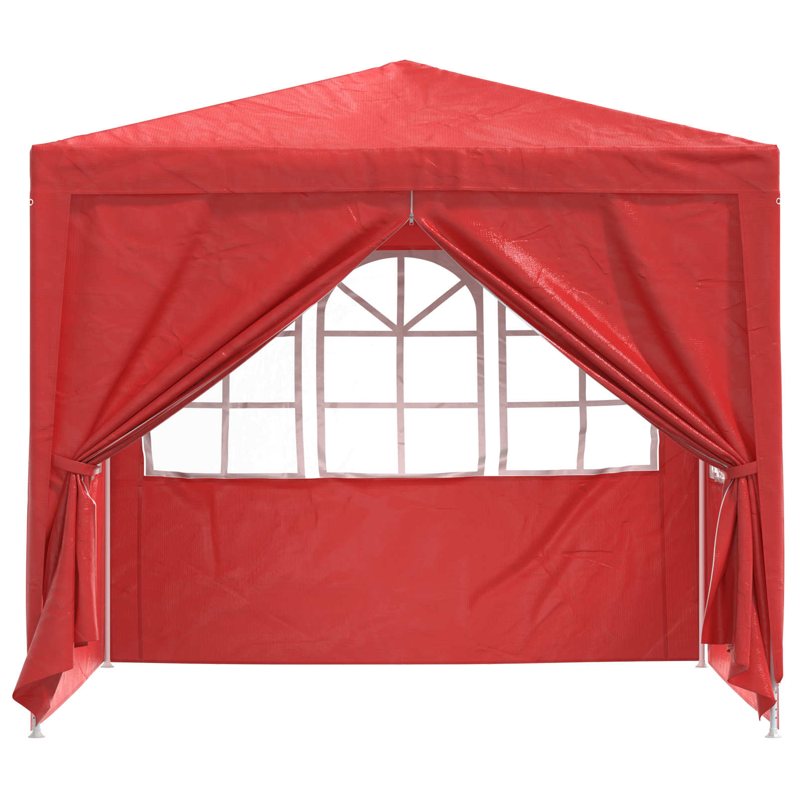 Party-Zelt Rot 250 x 250 x 240 cm PE und Stahl