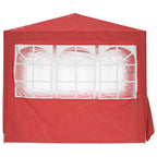 Party-Zelt Rot 250 x 250 x 240 cm PE und Stahl