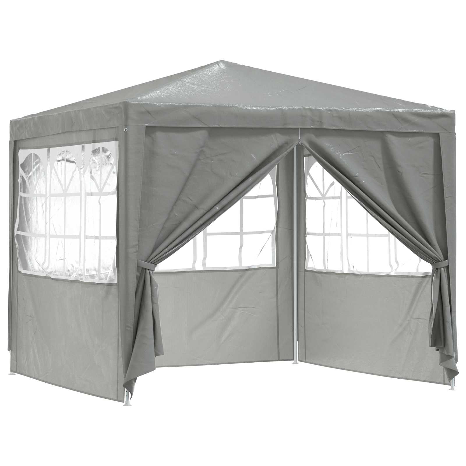 Party-Zelt Hellgrau 250 x 250 x 240 cm PE und Stahl