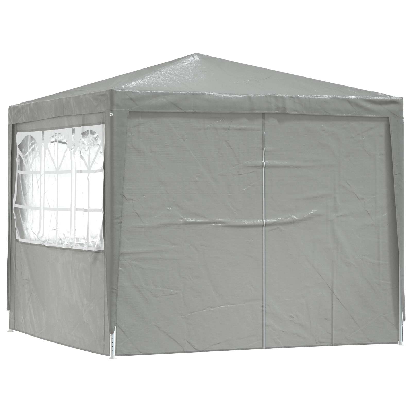 Party-Zelt Hellgrau 250 x 250 x 240 cm PE und Stahl