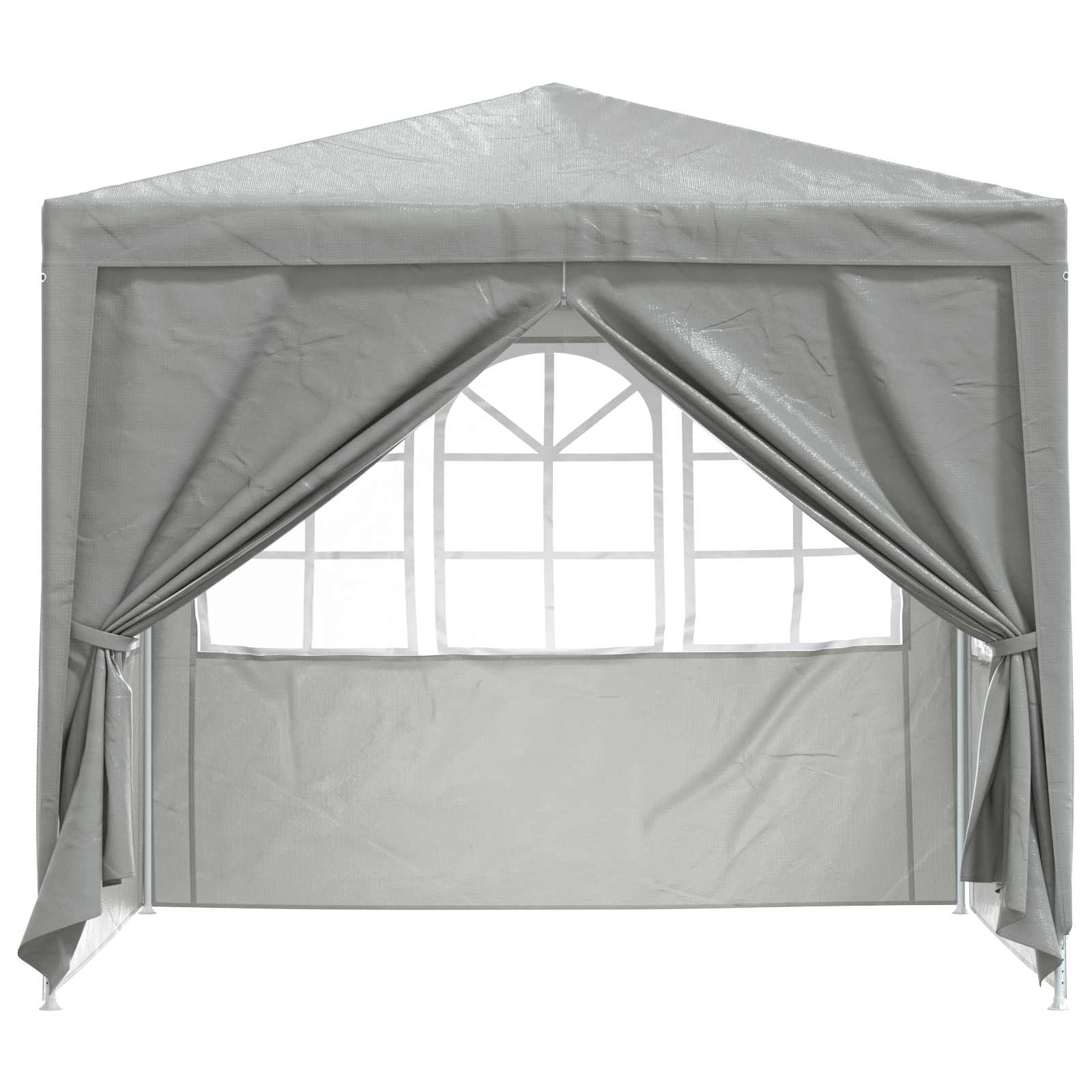 Party-Zelt Hellgrau 250 x 250 x 240 cm PE und Stahl
