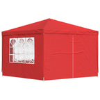 Party-Zelt 300 x 300 x 255 cm Rot PE und Stahl