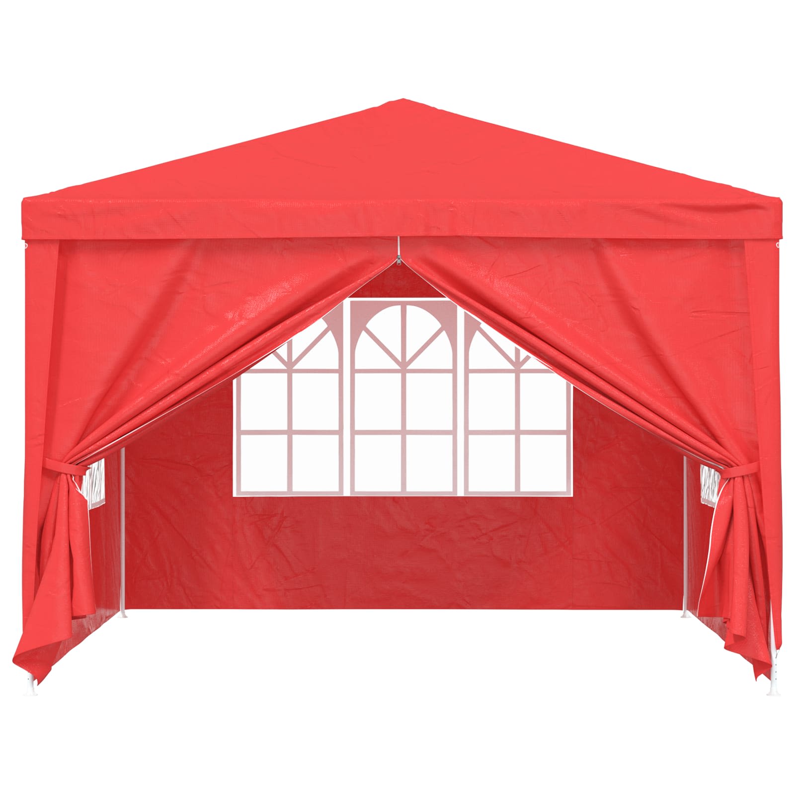 Party-Zelt 300 x 300 x 255 cm Rot PE und Stahl