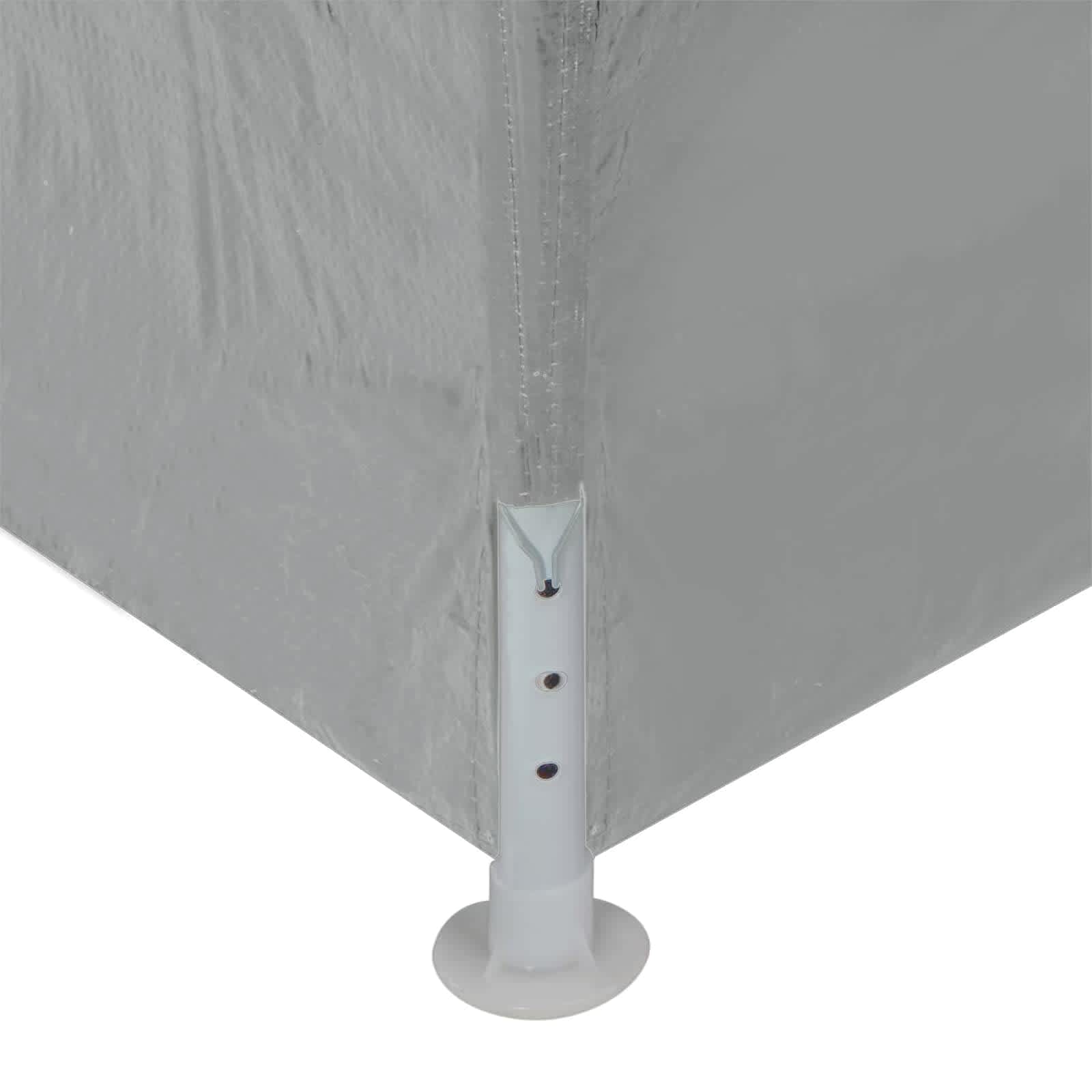 Party-Zelt 300 x 300 x 255 cm Hellgrau PE und Stahl