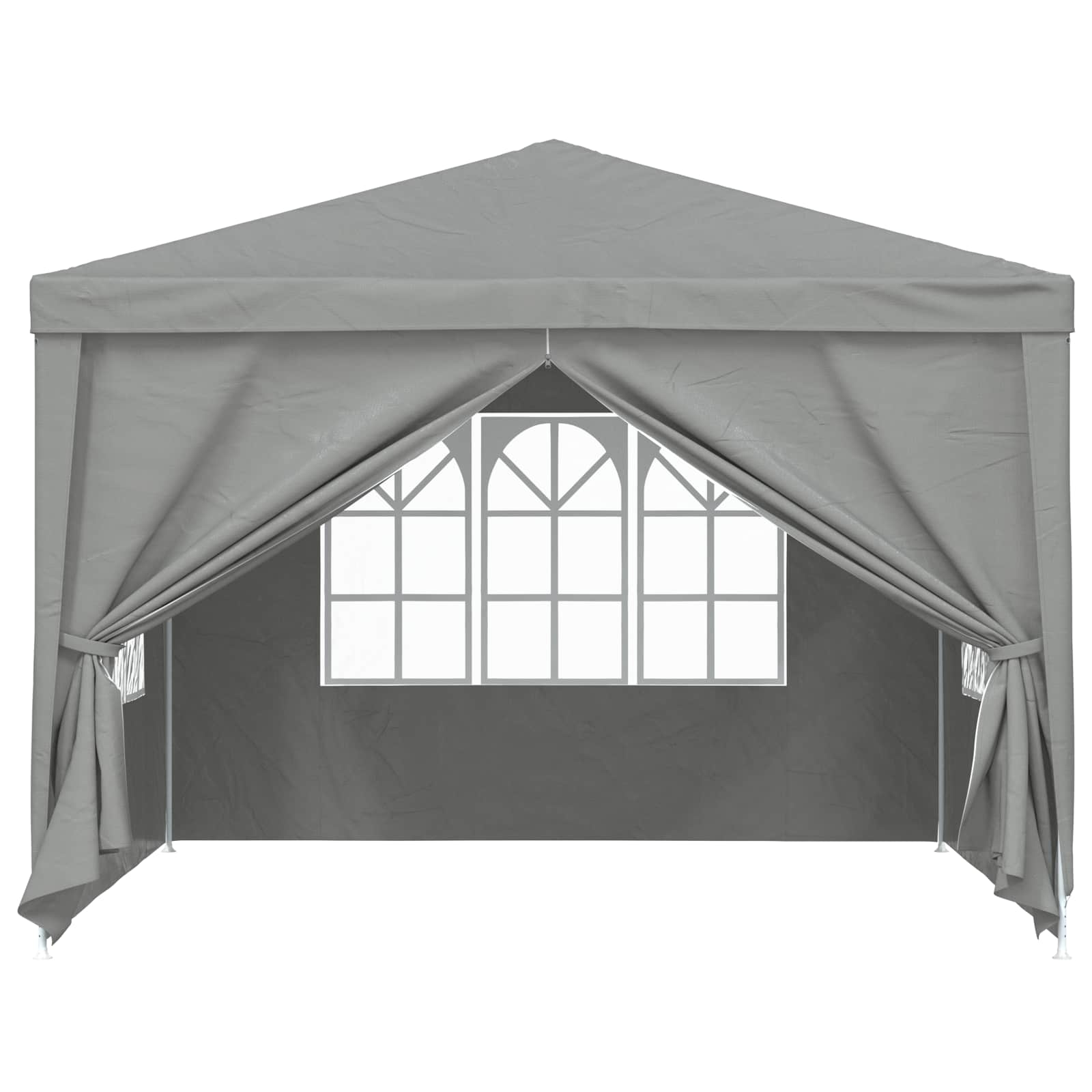 Party-Zelt 300 x 300 x 255 cm Hellgrau PE und Stahl
