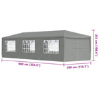 Party-Zelt 900 x 300 x 255 cm Hellgrau PE und Stahl