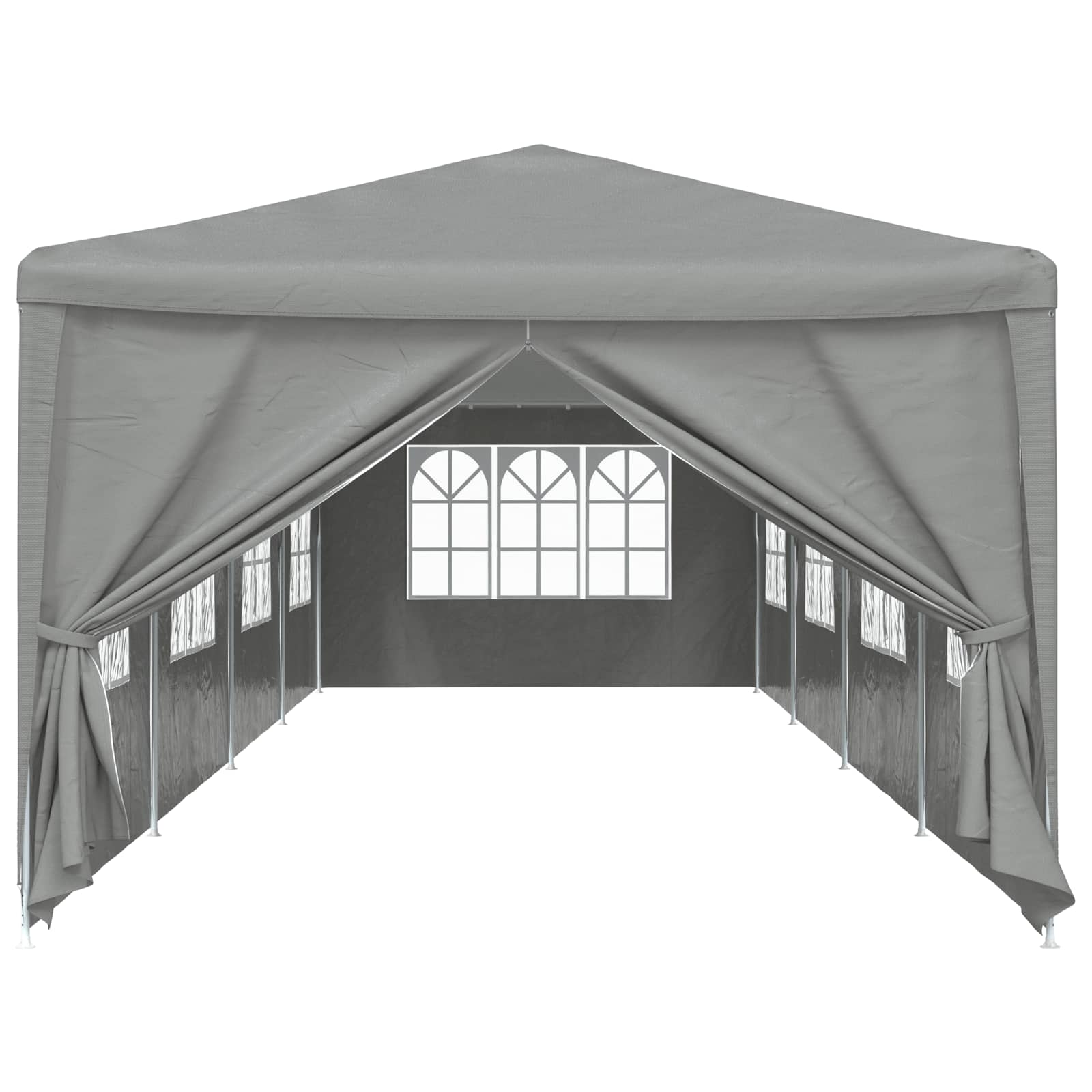 Party-Zelt 1200 x 300 x 255 cm Hellgrau PE und Stahl