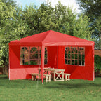 Party Zelt Seitenteil 2 pcs 300 x 195 cm Rot PE und Stahl