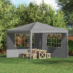 Party Zelt Seitenteil 2 pcs 300 x 195 cm Hellgrau PE und Stahl