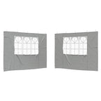 Party Zelt Seitenteil 2 pcs 300 x 195 cm Hellgrau PE und Stahl