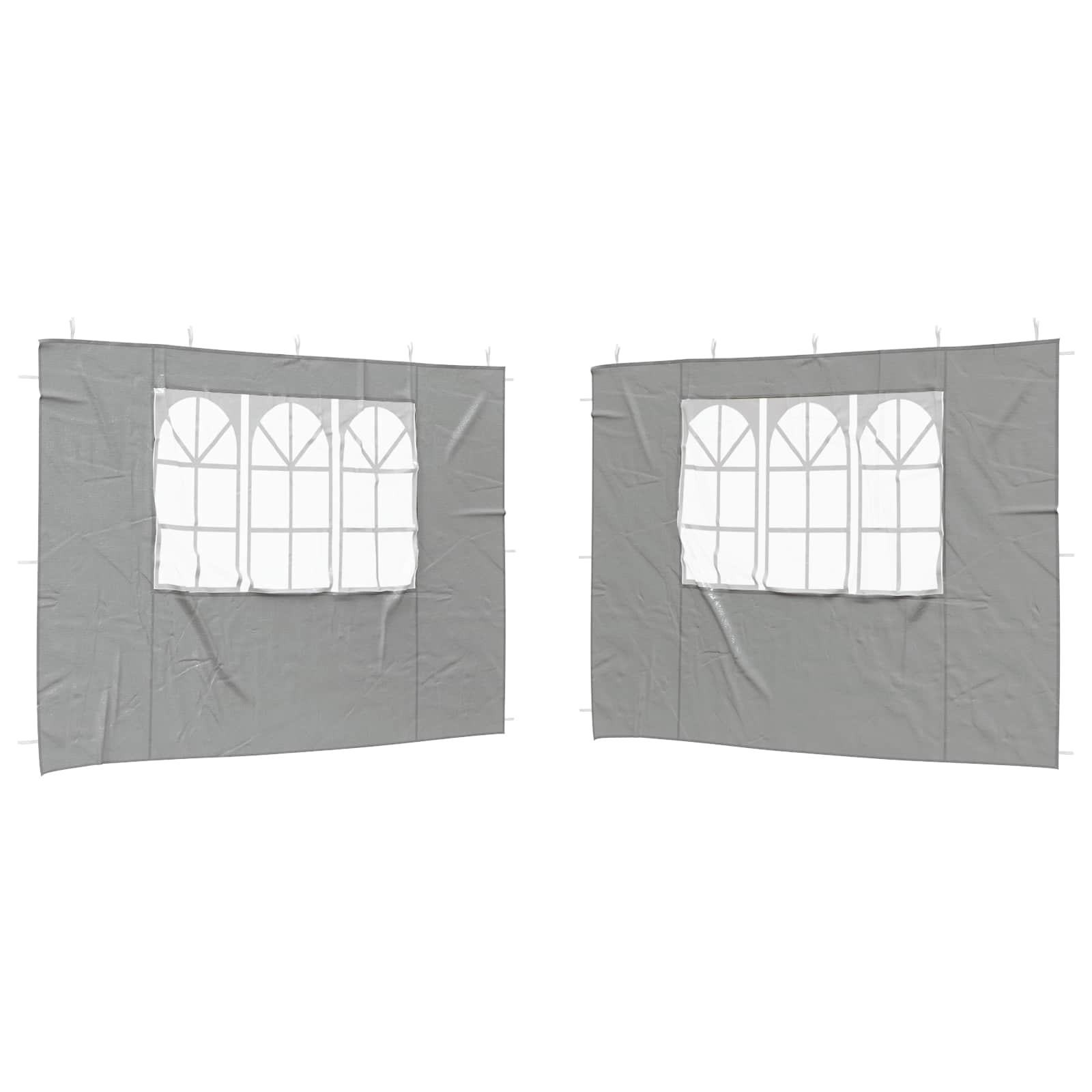 Party Zelt Seitenteil 2 pcs 300 x 195 cm Hellgrau PE und Stahl