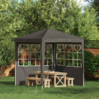 Party Zelt Seitenteil 2 pcs 200 x 195 cm Anthrazit PE und Stahl