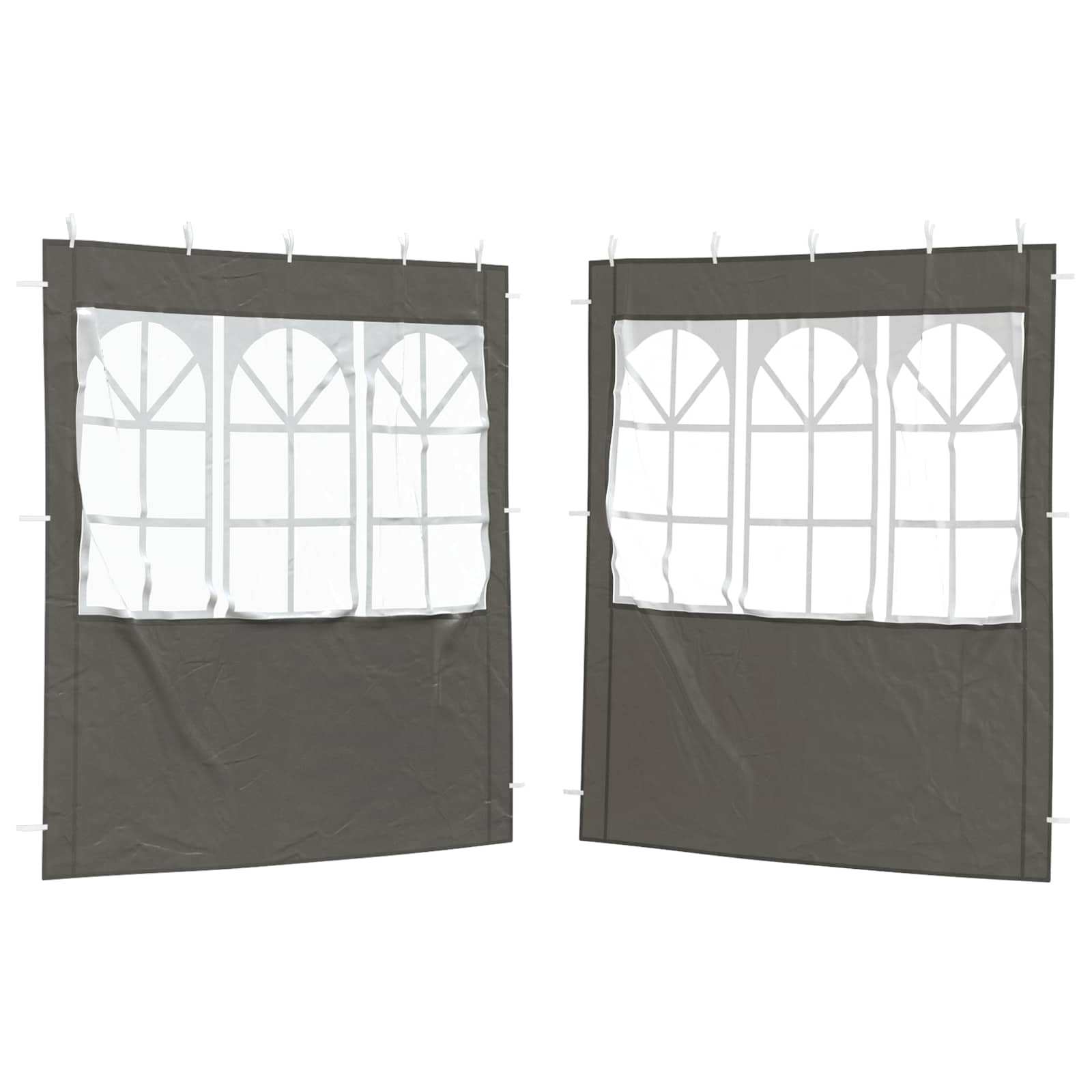 Party Zelt Seitenteil 2 pcs 200 x 195 cm Anthrazit PE und Stahl