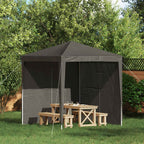 Party Zelt Seitenteil 2 pcs Anthrazit 200 x 195 cm PE und Stahl