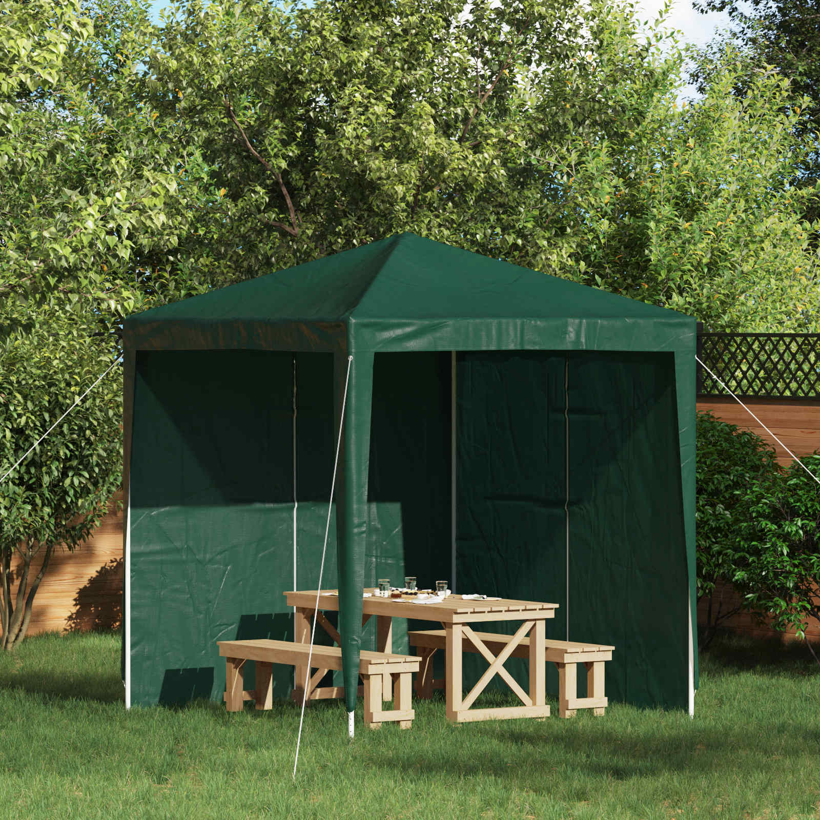 Party Zelt Seitenteil 2 pcs Grün 200 x 195 cm PE und Stahl