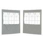 Party Zelt Seitenteil 2 pcs 200 x 195 cm Hellgrau PE und Stahl