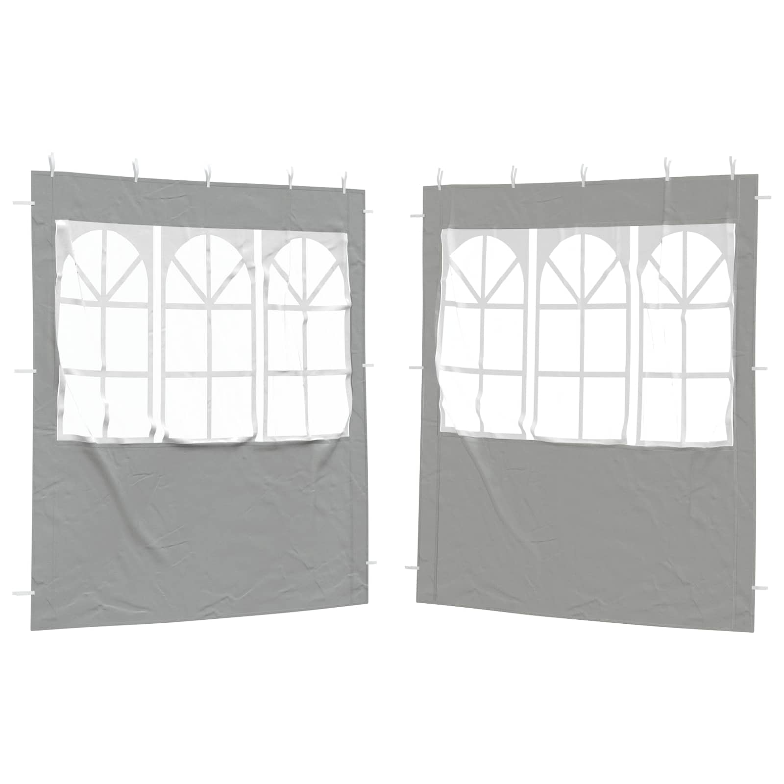 Party Zelt Seitenteil 2 pcs 200 x 195 cm Hellgrau PE und Stahl