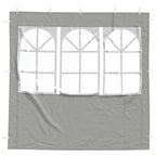 Party Zelt Seitenteil 2 pcs 200 x 195 cm Hellgrau PE und Stahl