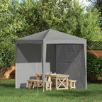 Party Zelt Seitenteil 2 pcs Hellgrau 200 x 195 cm PE und Stahl
