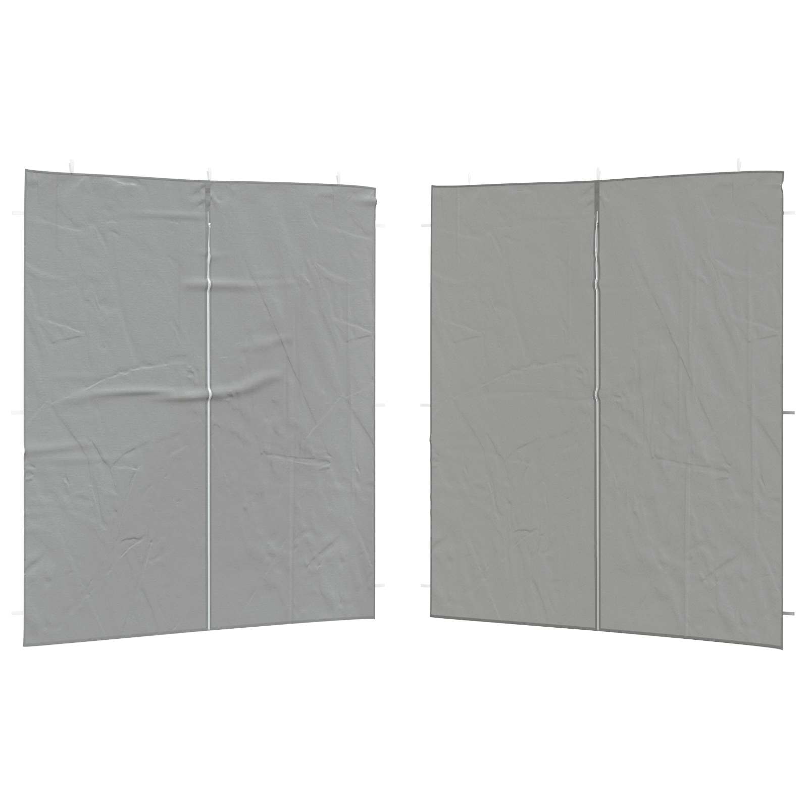 Party Zelt Seitenteil 2 pcs Hellgrau 200 x 195 cm PE und Stahl