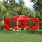 Party Zelt Seitenteil 2 pcs 400 x 195 cm Rot PE und Stahl
