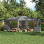 Party Zelt Seitenteil 2 pcs 400 x 195 cm Hellgrau PE und Stahl