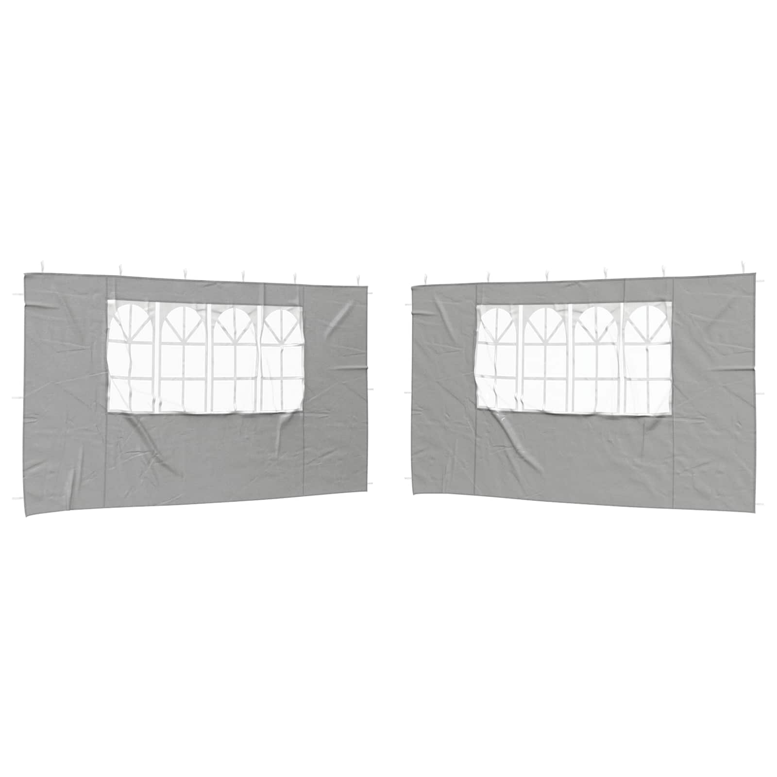 Party Zelt Seitenteil 2 pcs 400 x 195 cm Hellgrau PE und Stahl