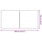 Party Zelt Seitenteil 2 pcs Hellgrau 400 x 195 cm PE und Stahl