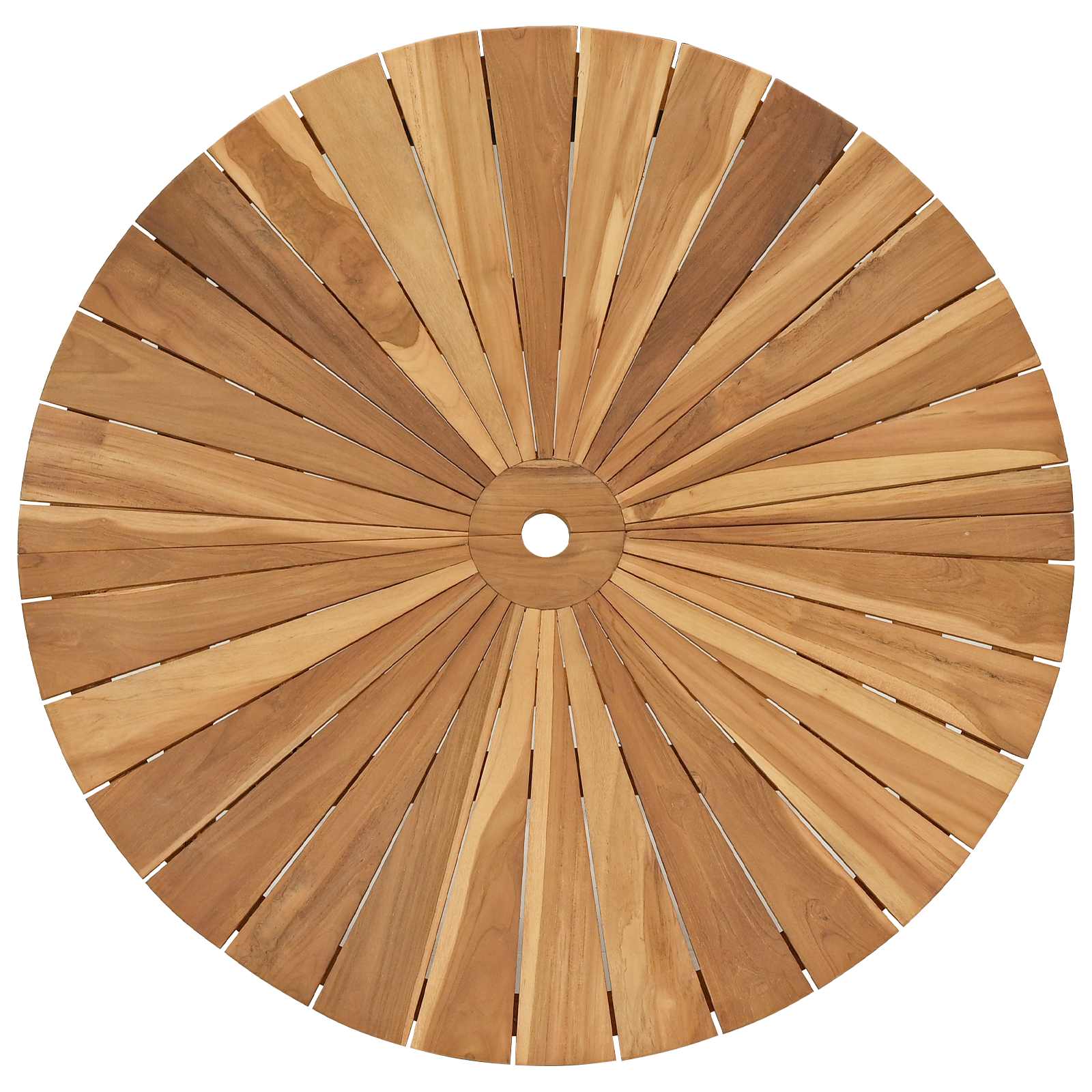 Klappbarer Gartentisch Natur Ø 110 x 75 cm Teak-Massivholz