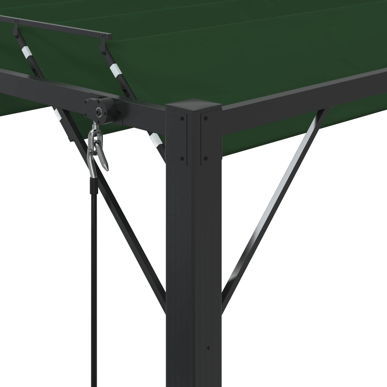 Gazebo mit Lamellen-Dach Grün 3 x 3 x 2,14 m