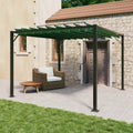 Gazebo mit Lamellen-Dach Grün 3 x 3 x 2,14 m