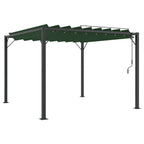 Gazebo mit Lamellen-Dach Grün 3 x 3 x 2,14 m