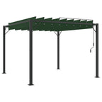 Gazebo mit Lamellen-Dach Grün 3 x 3 x 2,14 m