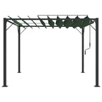 Gazebo mit Lamellen-Dach Grün 3 x 3 x 2,14 m