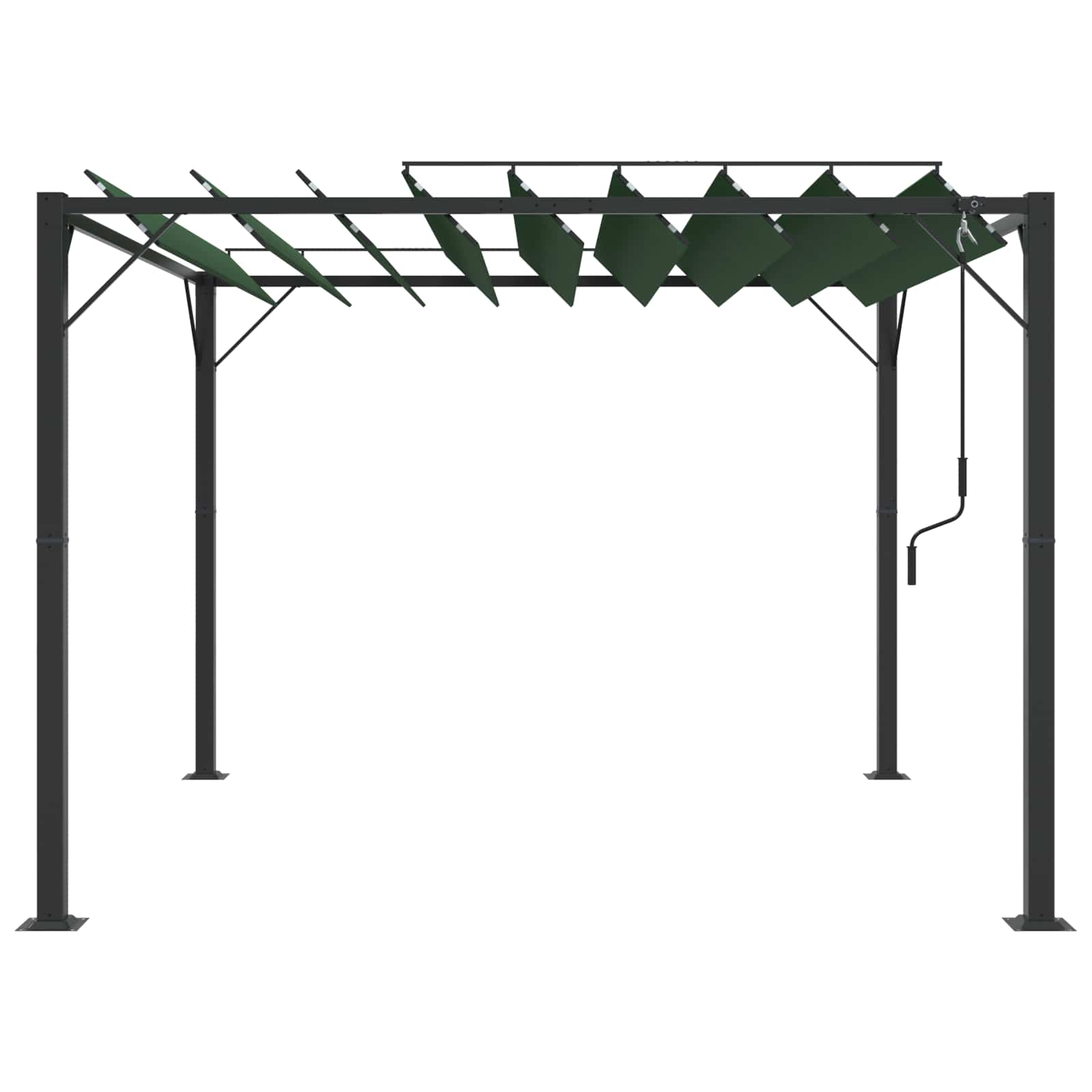 Gazebo mit Lamellen-Dach Grün 3 x 3 x 2,14 m