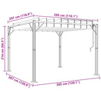 Gazebo mit Lamellen-Dach Grün 3 x 3 x 2,14 m