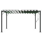 Gazebo mit Lamellen-Dach Grün 3 x 4 x 2,14 m