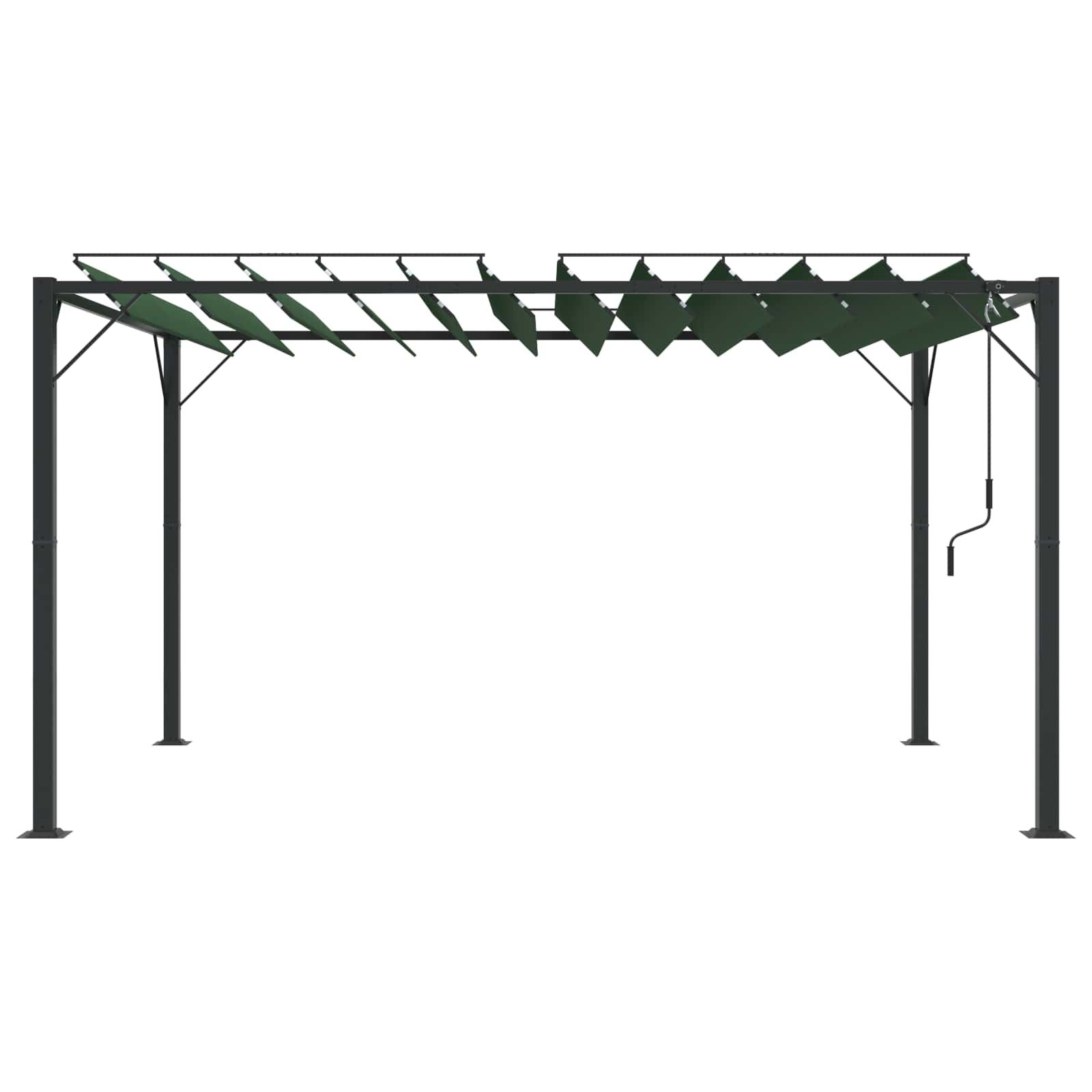Gazebo mit Lamellen-Dach Grün 3 x 4 x 2,14 m