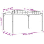 Gazebo mit Lamellen-Dach Grün 3 x 4 x 2,14 m